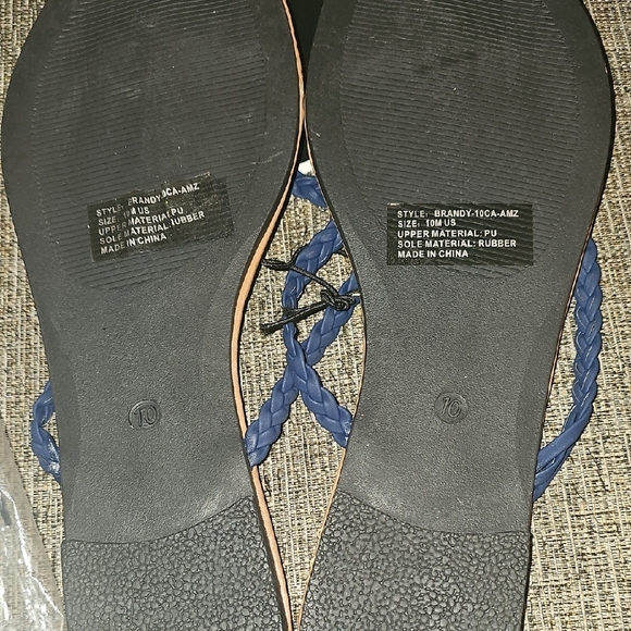 Charles Albert NWT Women's Blue Sandals Braided Design Thong Sandals Size 10 - Picture 6 of 7